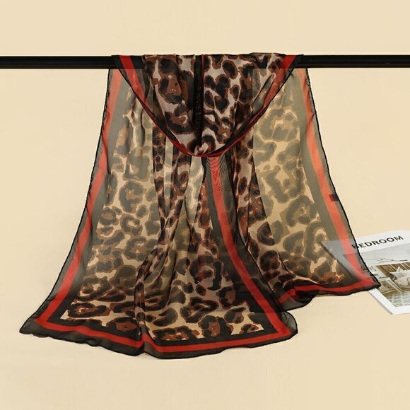 Multicolor Women's Street Leopard Print Scarf - Picture 2 of 3